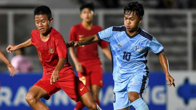 Laga Timnas Indonesia U-16 melawan Mariana Utara