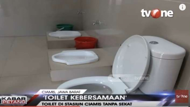 Heboh toilet tanpa sekat di Stasiun Kereta Ciamis