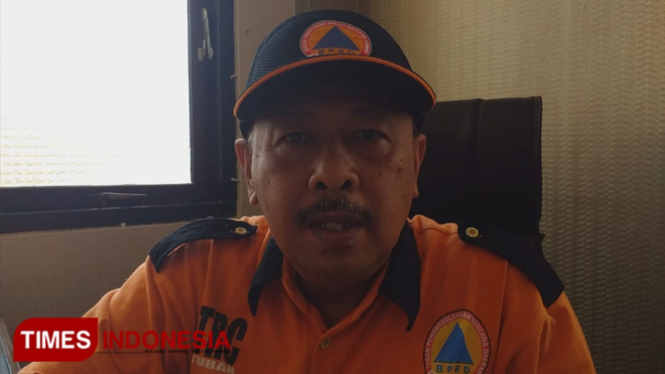 Sekretaris BPBD Kabupaten Tuban, Emil Pancoro, Jum"at, (20/09/2019) (Foto: Achmad Choirudin/TIMES Indonesia)