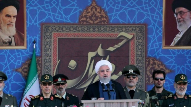 Hassan Rouhani meminta pasukan asing menjauh sejauh-jauhnya dari kawasan Teluk. - EPA