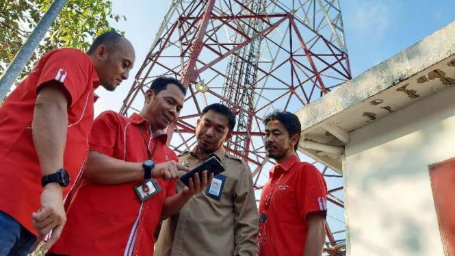 Site Telkomsel di Penajam Paser Utara, Kalimantan Timur.