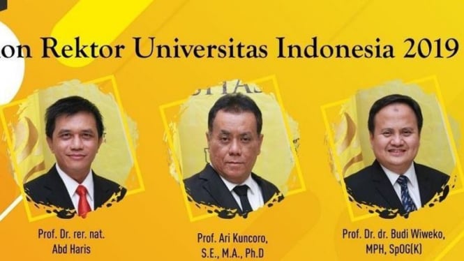 Inilah 3 clon rektor UI yang akan mengikuti debat publik pada 25 September mendatang.