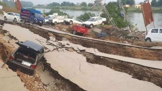 Kondisi gempa Pakistan.