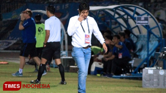 Nil Maizar, Pelatih Persela Lamongan, (FOTO: MFA Rohmatillah/TIMES Indonesia)
