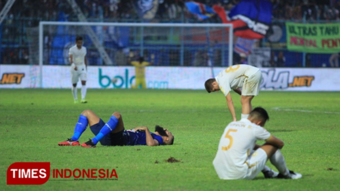 PSS Sleman menerima kekalahan 4-0 atas Arema FC di Stadion Kanjuruhan pada Selasa (24/9/2019). (Tria Adha/TIMES Indonesia)