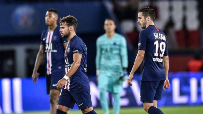 Ekspresi kecewa para pemain Paris Saint-Germain (PSG)