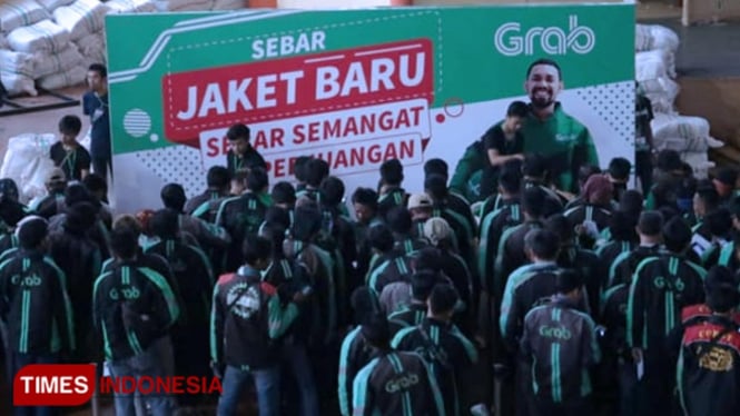 Sejumlah pengemudi ojek onlie dalam sebuah kegiatan. (FOTO: Dok. TIMES Indonesia)