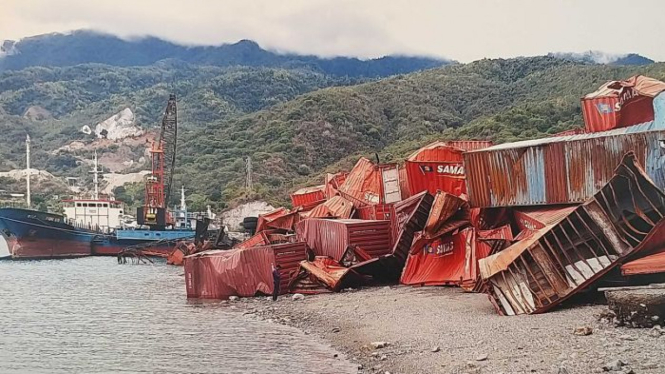 Kota Palu di Sulawesi Tengah usai diguncang gempa bumi dan tsunami pada 28 September 2018.
