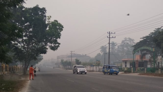 Kabut yang muncul di Kota Pekanbaru Riau