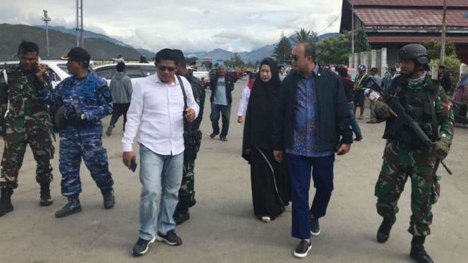 Politikus Gerindra Andre Rosiade berkunjung ke Wamena.