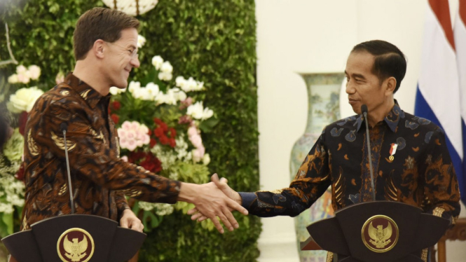 Presiden Joko Widodo dan Perdana Menteri (PM) Belanda, Mark Rutte.