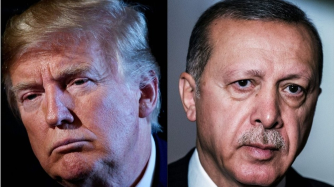 Presiden AS Donald Trump (kiri) dan Presiden Turki Recep Tayyip Erdogan (kanan). - AFP/Getty Images