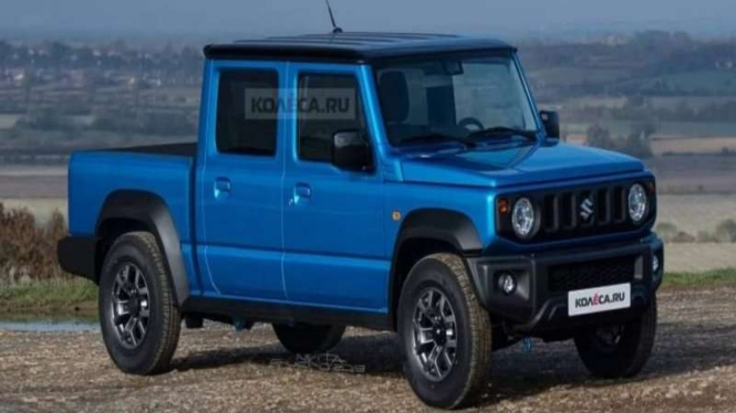 Gambar imajinasi Suzuki Jimny dalam versi pikap kabin ganda