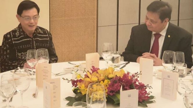 Perdana PM Singapura, Lee Hsien Loong dan Menperin Airlangga Hartarto