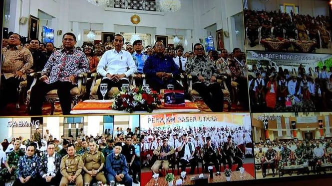 Presiden Joko Widodo (Jokowi) meresmikan Satelit Palapa Ring 