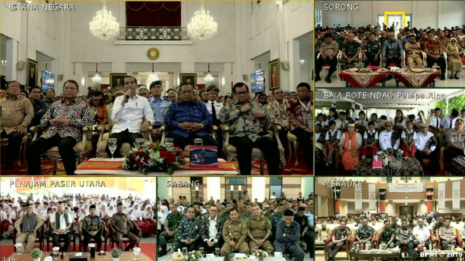 Video call Jokowi saat peresmian Palapa Ring 