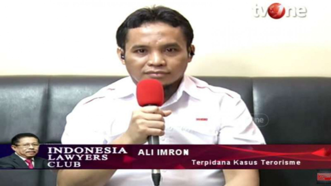 Terpidana kasus terorisme, Ali Imron dalam program ILC tvOne.