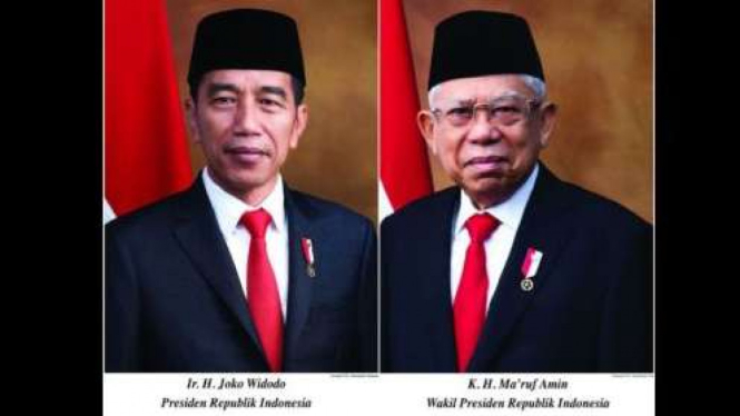 Foto resmi Presiden Joko Widodo dan Wakil Presiden Maruf Amin