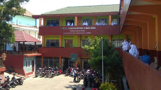 Kompleks SMK 2 Muhammadiyah Kota Malang di Jawa Timur.