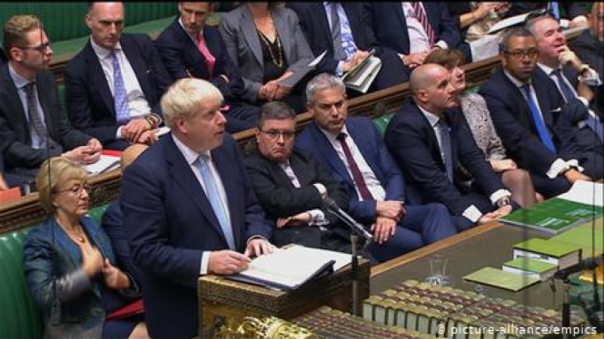 Perdana Menteri Boris Johnson di sidang parlemen Inggris. (picture-alliance/empics)