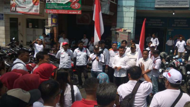Ratusan relawan Jokowi-Ma'ruf. (Foto ilustrasi).
