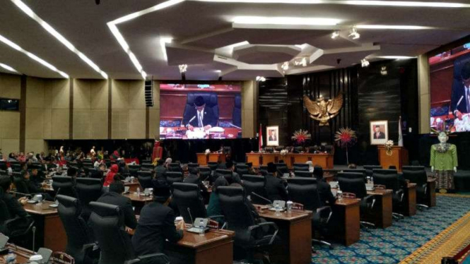 Suasana sidang DPRD DKI Jakarta periode 2019-2024.