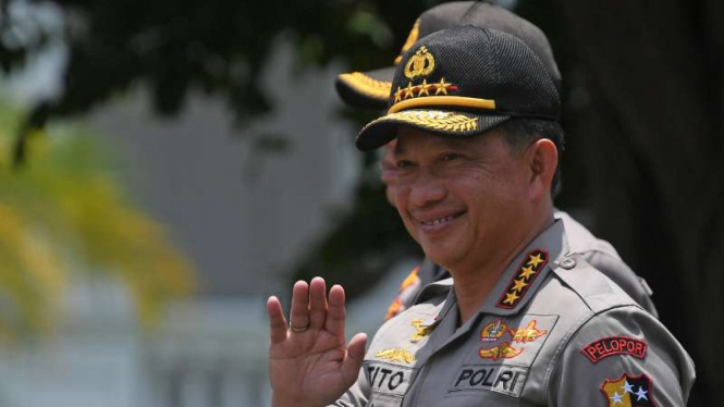 Kapolri, Jenderal Pol Tito Karnavian datang ke Istana Kepresidenan Jakarta.