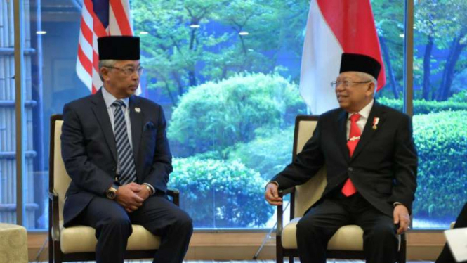 Wapres Maruf Amin dan Yang Dipertuan Agong XVI Malaysia
