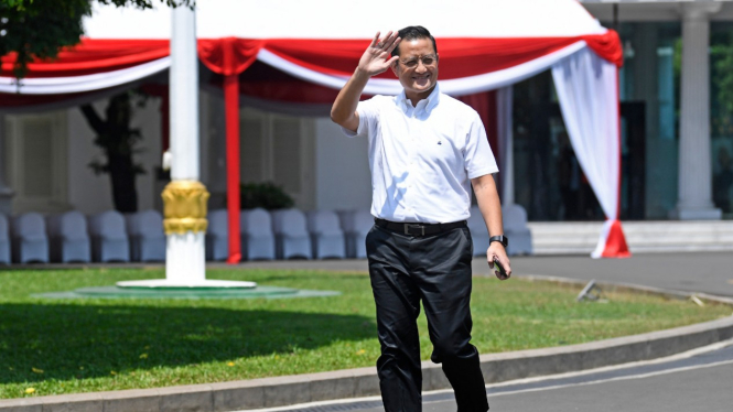 Juliari Batubara datang ke Istana Kepresidenan Jakarta