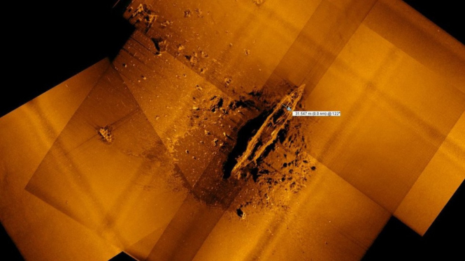 Pencitraan sonar mengungkap keberadaan kapal Akagi yang terletak 5.490 meter di bawah laut. - Vulcan Inc