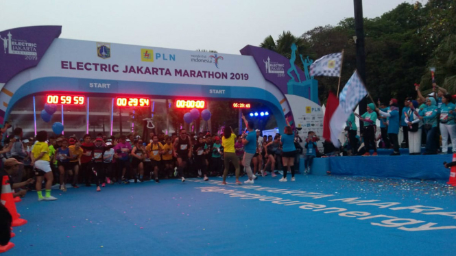 Suasana start Jakarta Marathon 2019