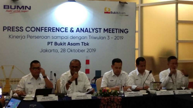 Press Conference Kinerja PT Bukit Asam Tbk Kuartal III-2019.