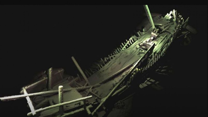 Citra komputer bangkai kapal Yunani kuno di Laut Hitam 