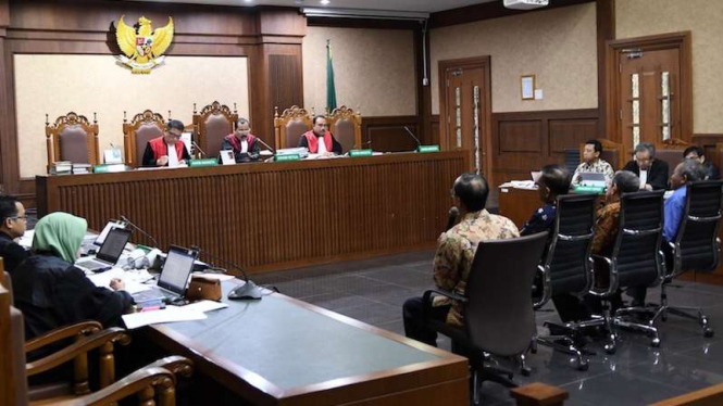 Suasana sidang lanjutan untuk kasus suap jual beli jabatan di lingkungan Kementerian berlangsung di Pengadilan Tipikor, Jakarta, Rabu (30/10/2019). 