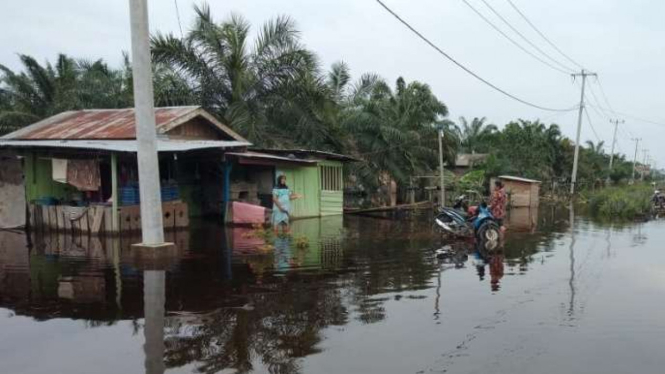 Banjir di pesisir Riau.