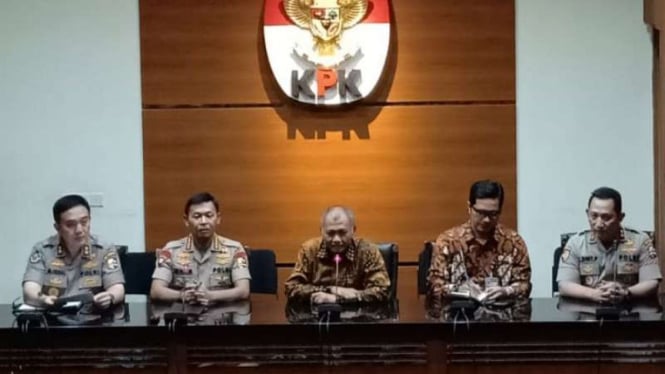 Kapolri Jenderal Polisi Idham Azis di kantor KPK.