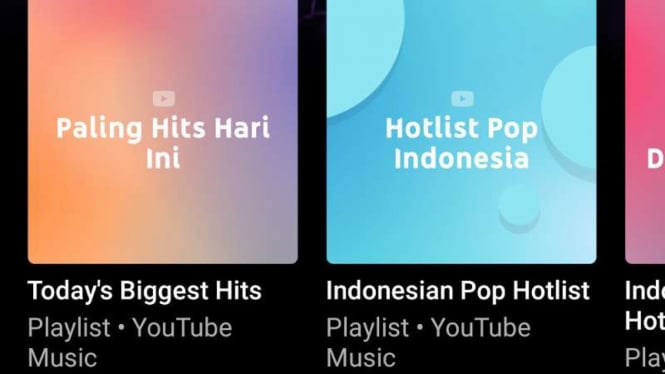 Tangkapan layar YouTube Music