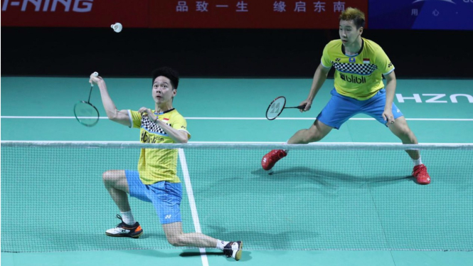 Ganda putra Indonesia, Kevin Sanjaya Sukamuljo/Marcus Fernaldi Gideon.