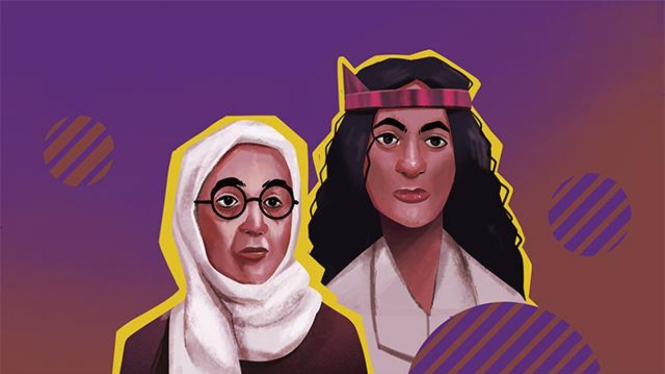 Karikatur Rasuna Said dan Martha Christina Tiahahu.