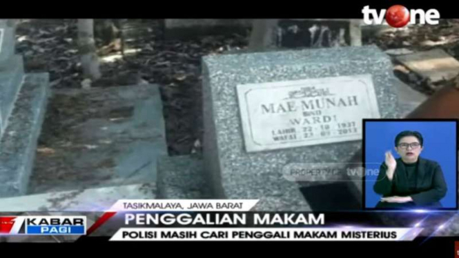 Kejadian penggalian makam di Tasikmalaya, Jawa Barat.