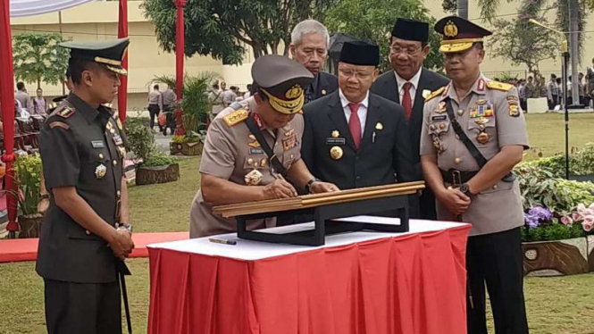 Pengukuhan status Polda Bengkulu menjadi tipe A.