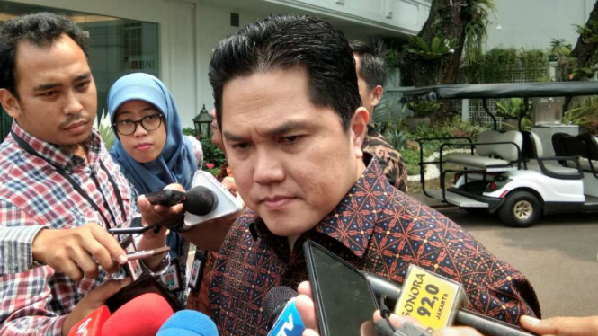 Menteri BUMN Erick Thohir di Istana Kepresidenan, Jakarta.