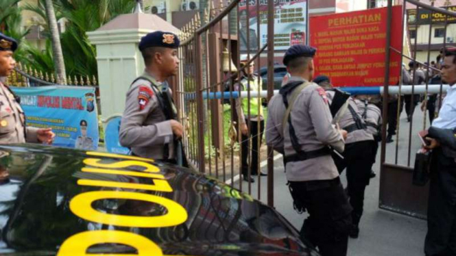 Mapolrestabes Medan usai bom bunuh diri disterilkan