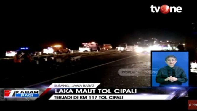 Tujuh orang meninggal dalam kecelakaan maut di Tol Cipali KM 117.