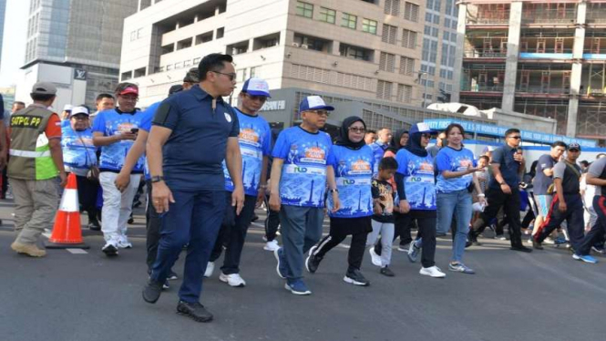  Wakil Presiden Ma'ruf Amin melepas jalan santai Interfaith Walk 2019  