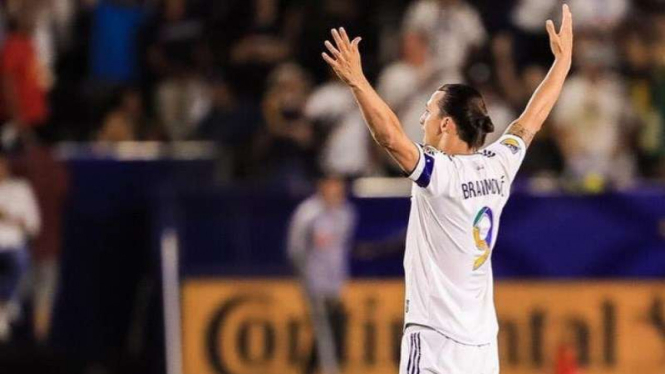 Zlatan Ibrahimovic saat masih membela Los Angeles Galaxy