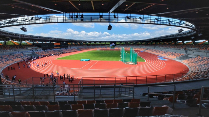 Suasana stadion atletik New Clark City Filipina