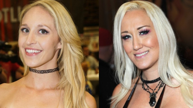 Bintang film porno, Ginger Banks (kiri) dan Alana Evans - Ginger Banks; Getty Images