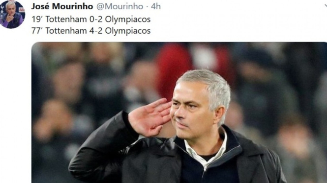 Meme kocak laga perdana Liga Champions Jose Mourinho bersama Tottenham Hotspur