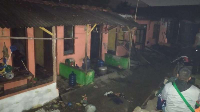 Kebakaran akibat ledakan tabung gas di Tambun, Bekasi, Rabu (27/11/2019).